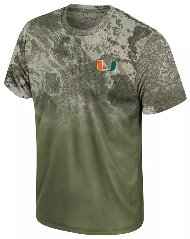 Colosseum Men's Miami Hurricanes Marsh Newport Performance T-Shirt