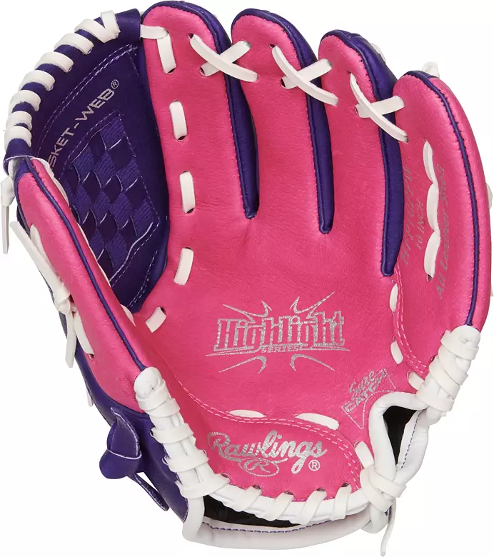 Rawlings 10'' Girls' Tee Ball Highlight Series Glove 3 Rawlings 10'' Girls' Tee Ball Highlight Series Glove