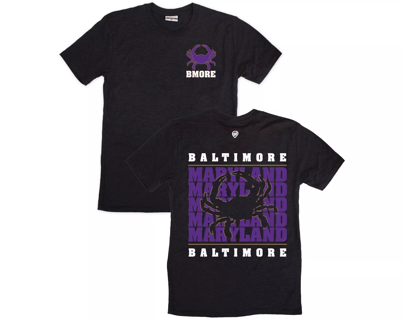 Where I'm From Men's Baltimore Black Repeat 2-Hit Short Sleeve T-Shirt