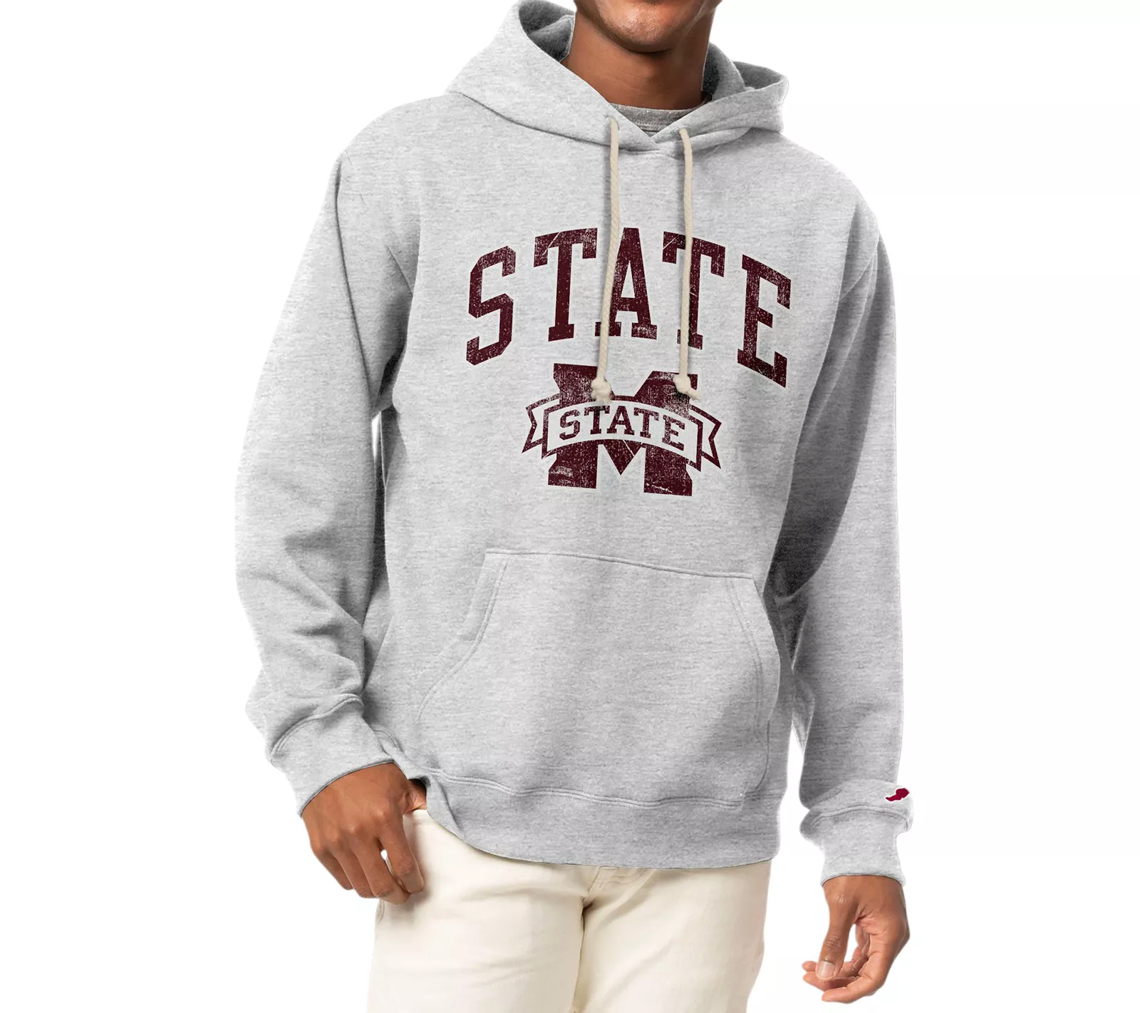 League-Legacy Men's Mississippi State Bulldogs Grey Essential 2.0 Fleece Pullover Hoodie