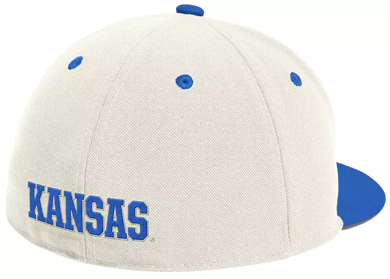 adidas Adult Kansas Jayhawks White/Royal Gold Standard Wool Fitted Hat
