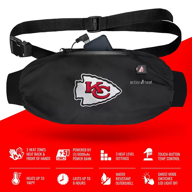 ActionHeat Kansas City Chiefs 5V Battery Heated Hand Muff Warmer 4 ActionHeat Kansas City Chiefs 5V Battery Heated Hand Muff Warmer