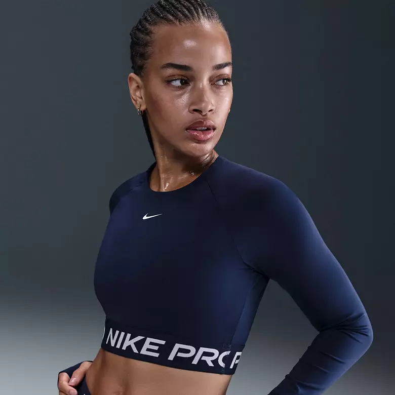 Nike Women's Pro Dri-FIT Cropped Long-Sleeve Top