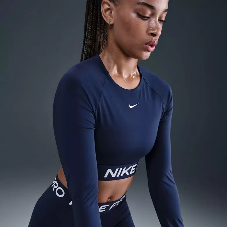 Nike Women's Pro Dri-FIT Cropped Long-Sleeve Top 4 Nike Women's Pro Dri-FIT Cropped Long-Sleeve Top