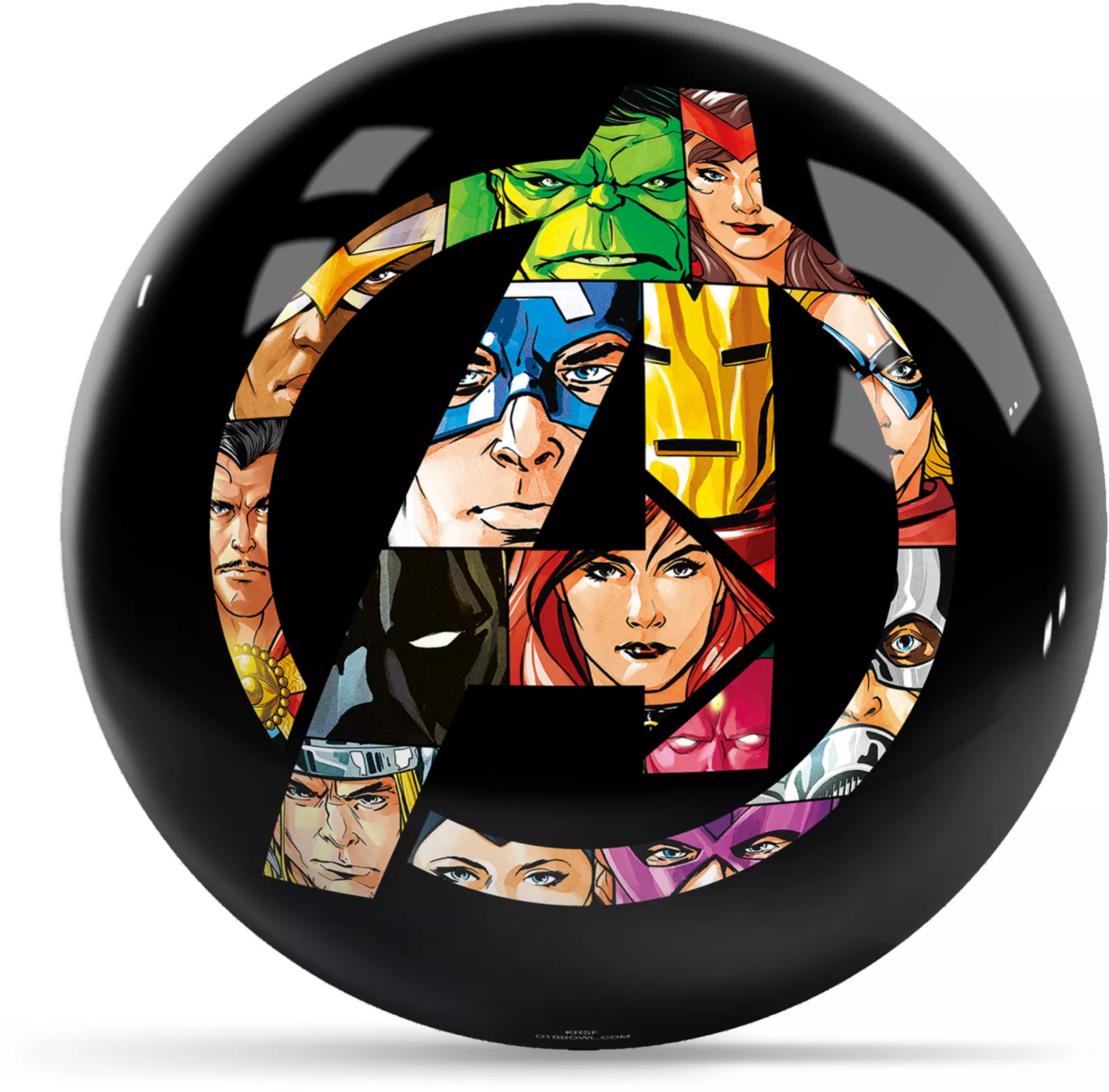 Strikeforce Marvel Avengers Logo with Characters Bowling Ball