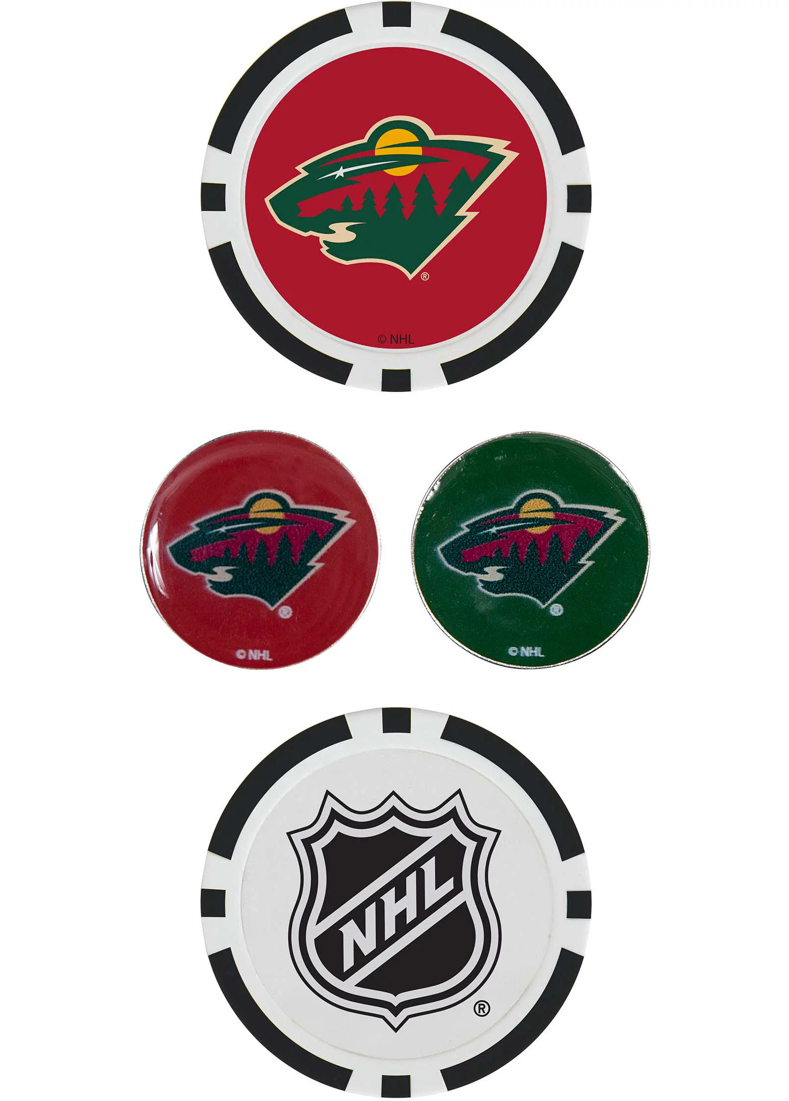 Team Effort Minnesota Wild Ball Marker Set