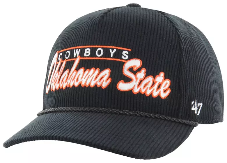 '47 Adult Oklahoma State Cowboys Black Double Header Hitch Adjustable Hat
