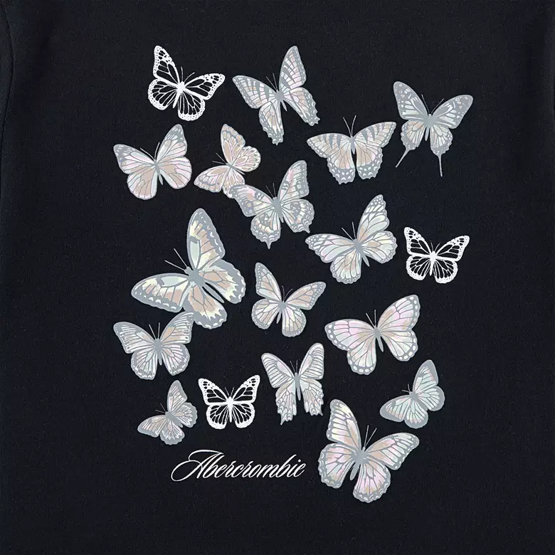 abercrombie kids glitter butterflies short sleeve tee 4 abercrombie kids glitter butterflies short sleeve tee