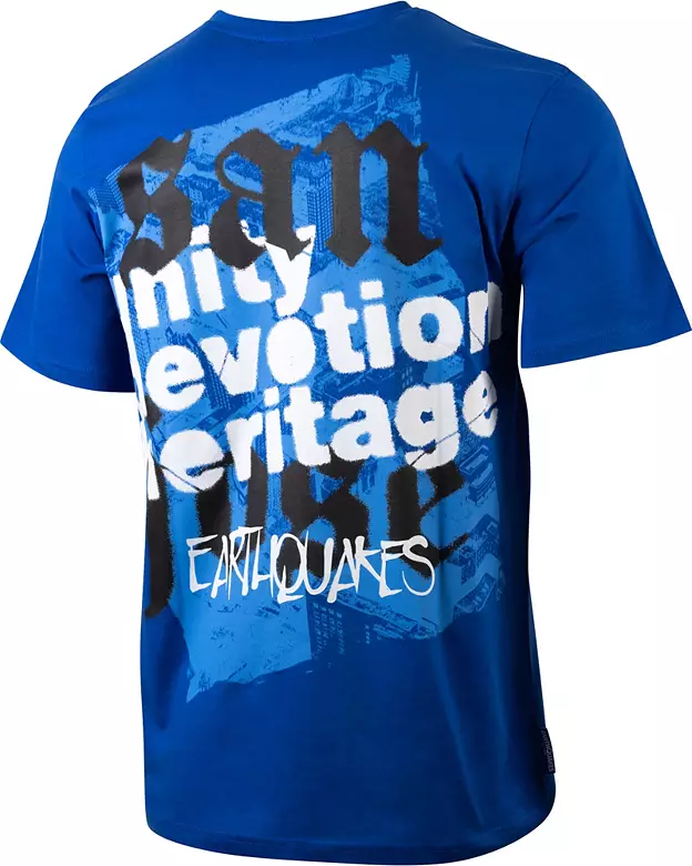 Sport Design Sweden Adult San Jose Earthquakes Blue Script T-Shirt
