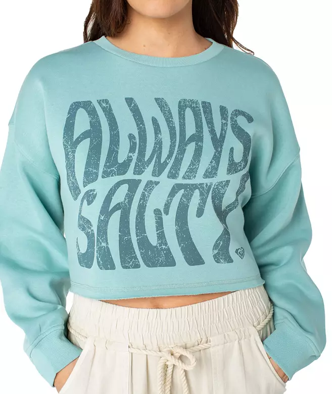 Roxy Women's Morning Hike Crop Crew Sweatshirt