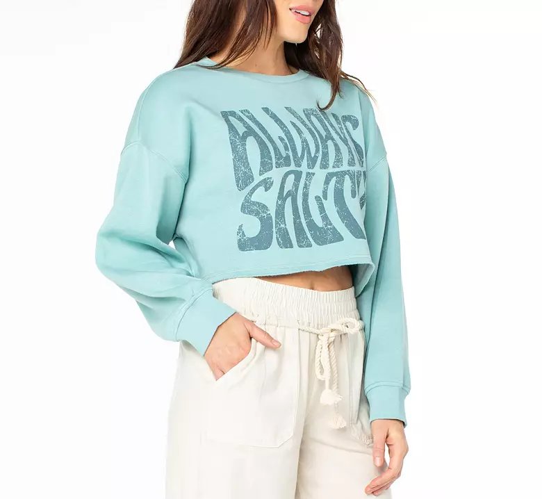 Roxy Women's Morning Hike Crop Crew Sweatshirt 3 Roxy Women's Morning Hike Crop Crew Sweatshirt