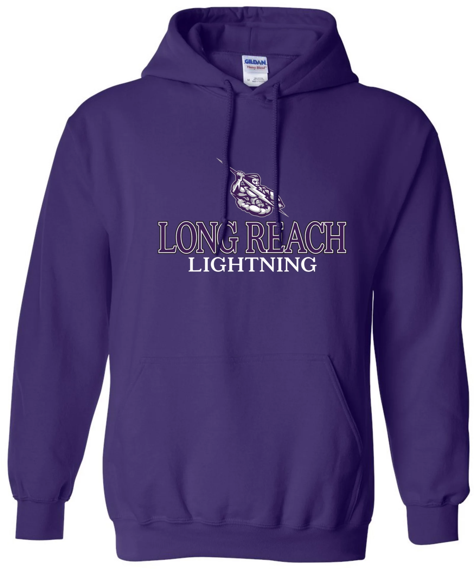 Pel Athletic Men's Long Reach High School Purple Pullover Hoodie