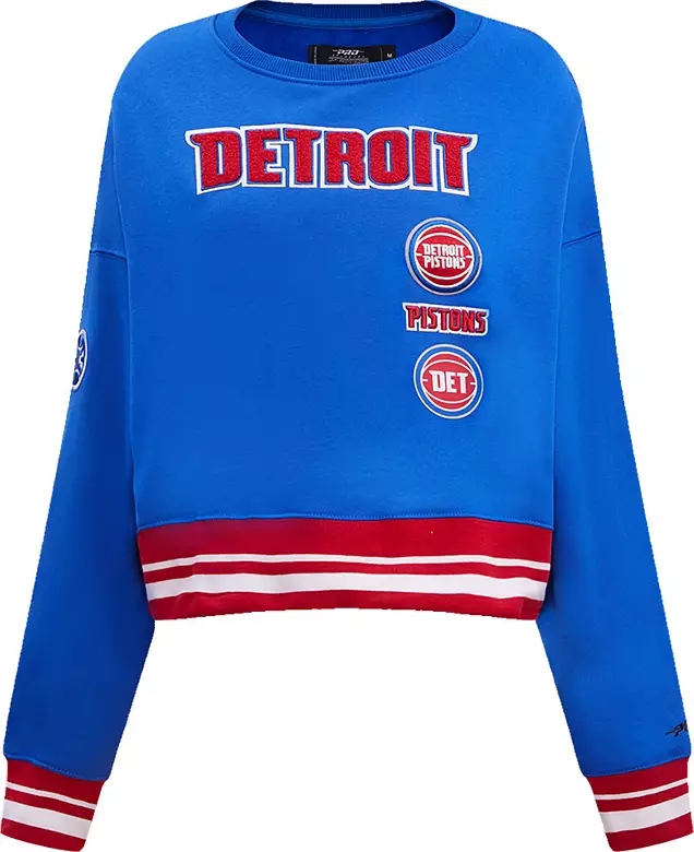 Pro Standard Women's Detroit Pistons Ribbed Crewneck Sweatshirt