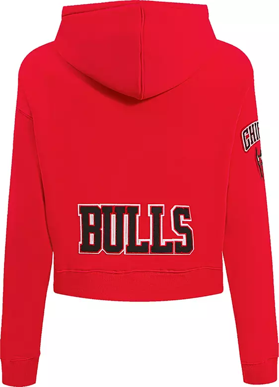 Pro Standard Women's Chicago Bulls Red Cropped Fleece Pullover Hoodie