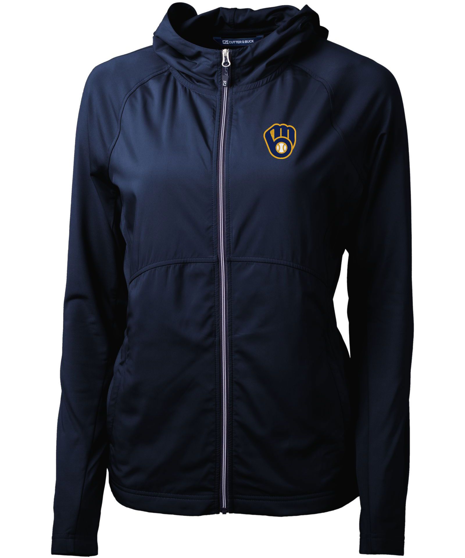 Cutter & Buck Women's Milwaukee Brewers Blue Eco Knit Hybrid Full Zip Jacket