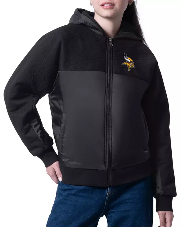 G-III for Her Women's Minnesota Vikings Black Locker Talk Jacket