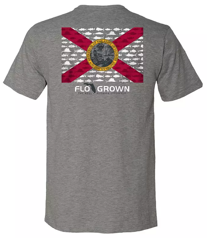 FloGrown Men's Multi Fish Flag Graphic T-Shirt