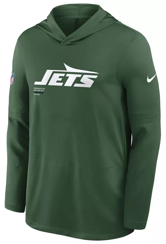 Nike Men's New York Jets Sport Green Dri-FIT Hooded Long Sleeve T-Shirt