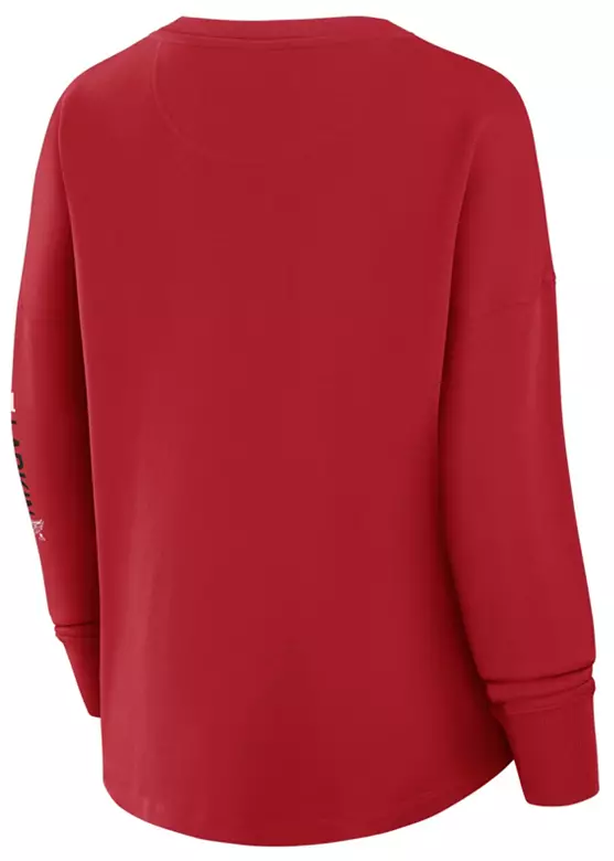 NHL Women's Detroit Red Wings Dylan Larkin #71 Red Script Crewneck Sweatshirt