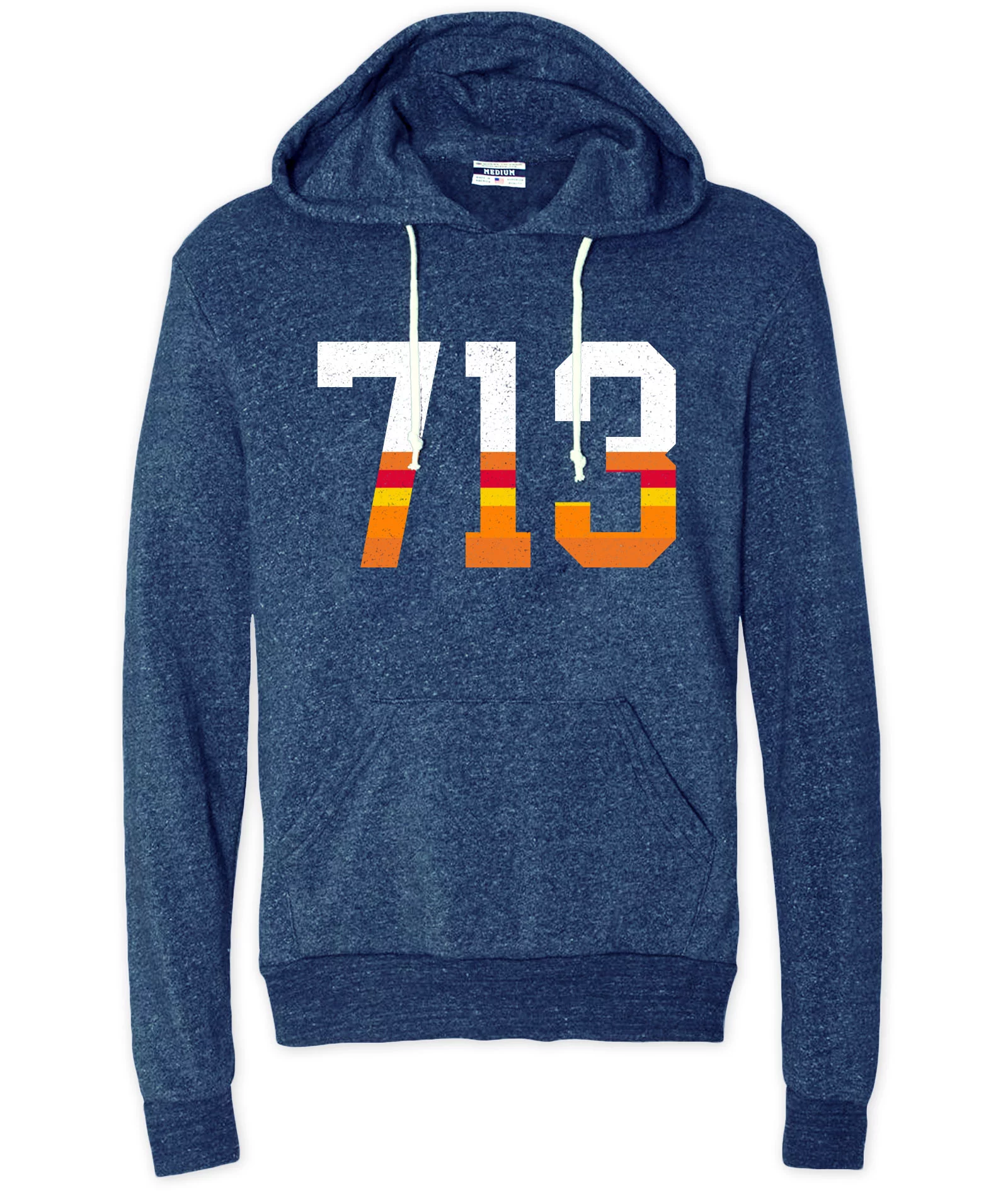 Where I'm From Adult Houston Navy 713 Rainbow Hoodie