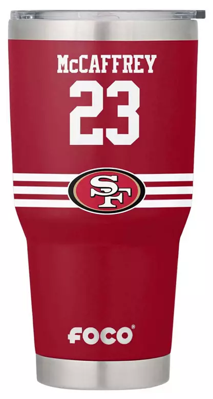 FOCO San Francisco 49ers Christian McCaffrey 30 oz. Tumbler