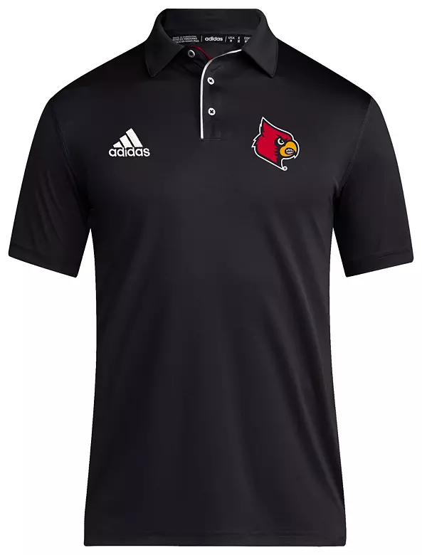 adidas Men's Louisville Cardinals Black Coaches Polo