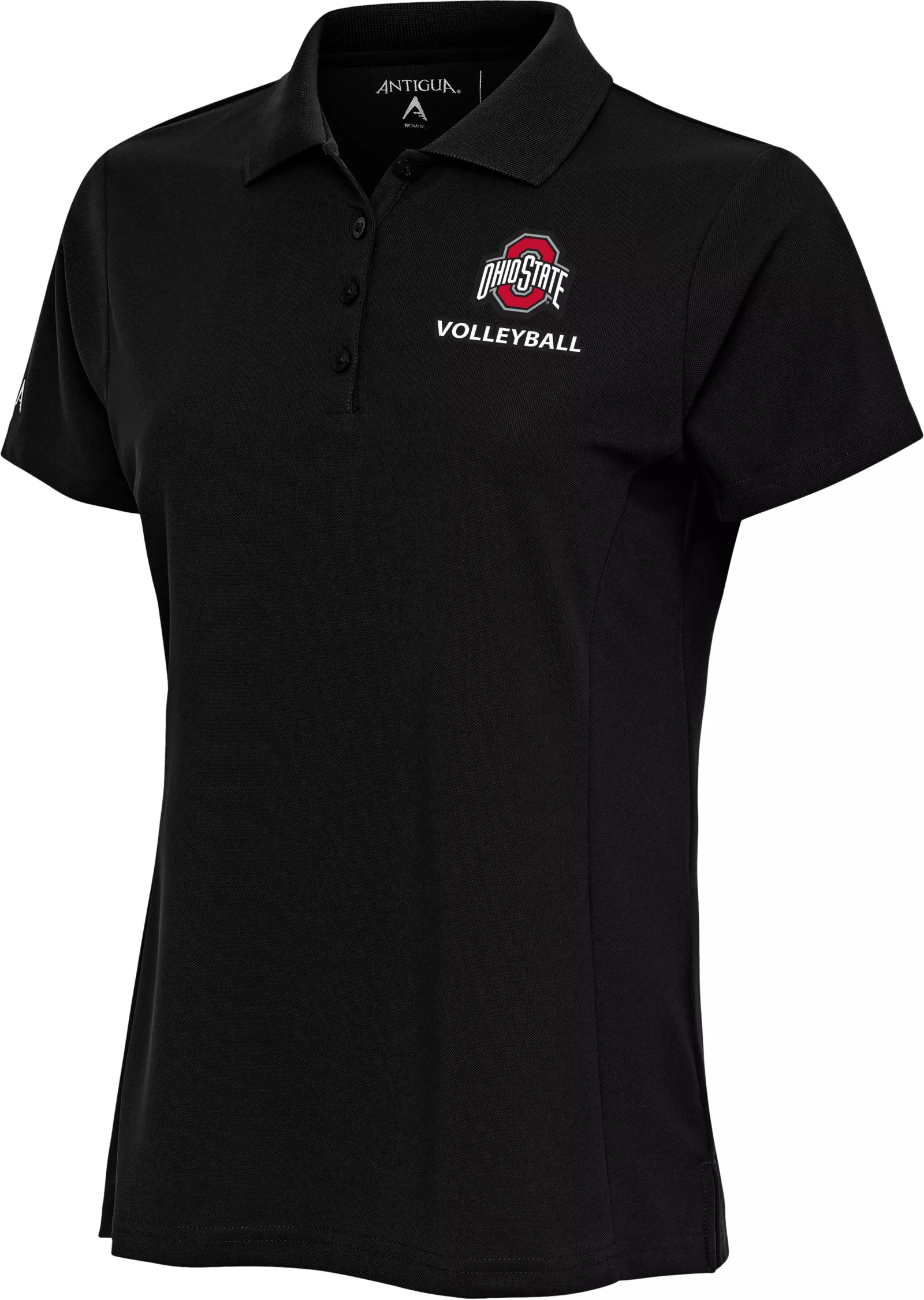 Antigua Women's Ohio State Buckeyes Volleyball Black Polo
