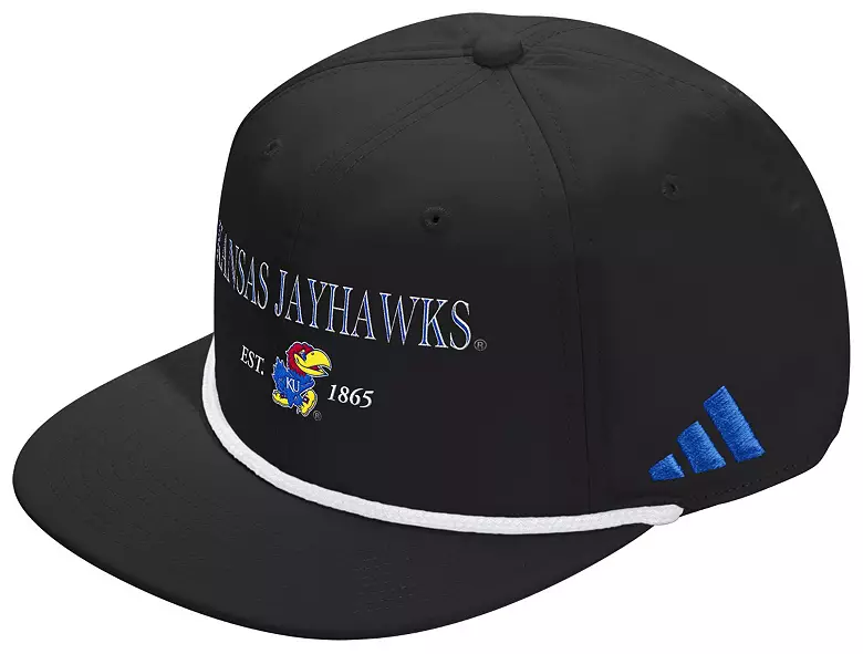 adidas Adult Kansas Jayhawks Black Seasonal Rope Adjustable Hat