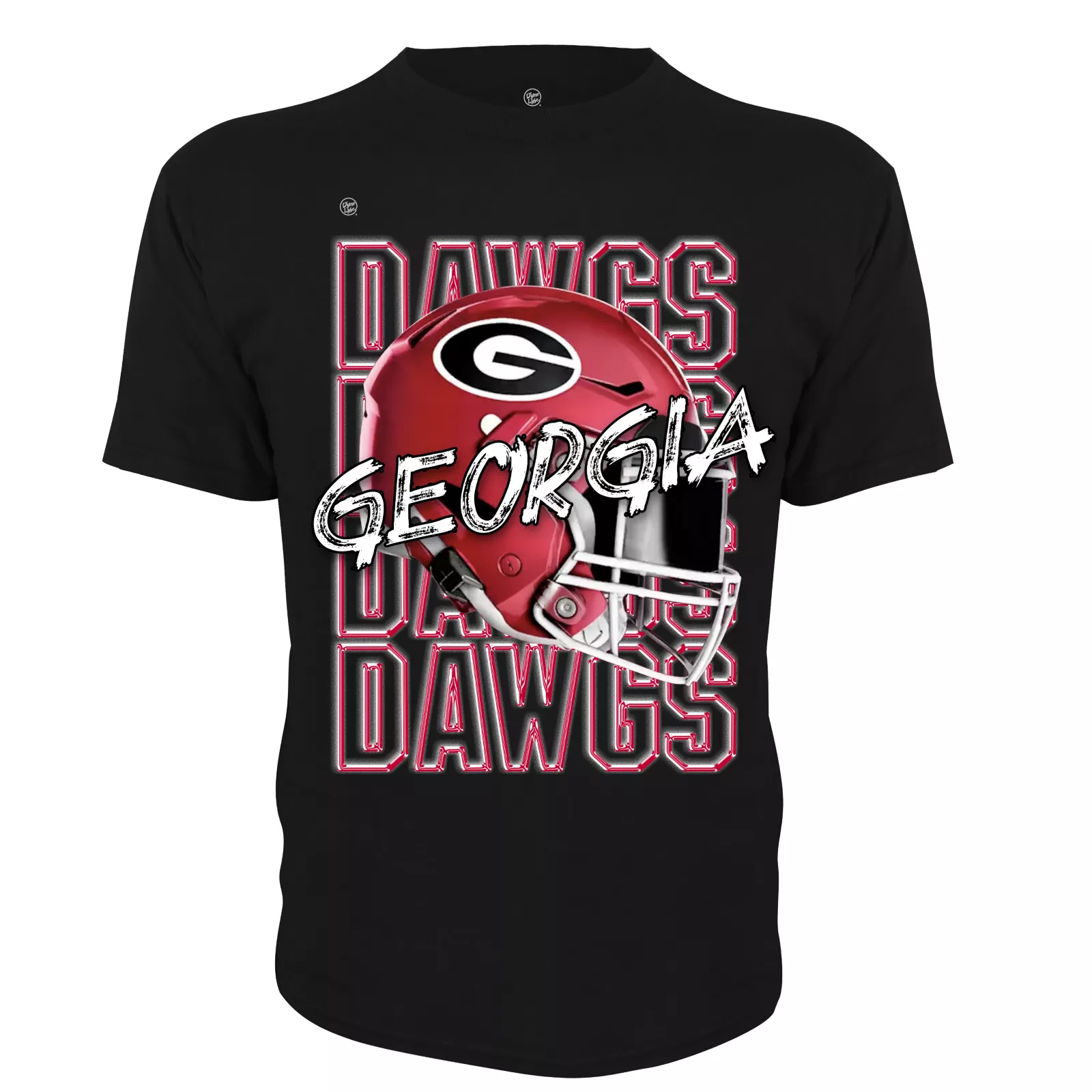 Dyme Lyfe Men's Georgia Bulldogs Black Helmet Short Sleeve T-Shirt