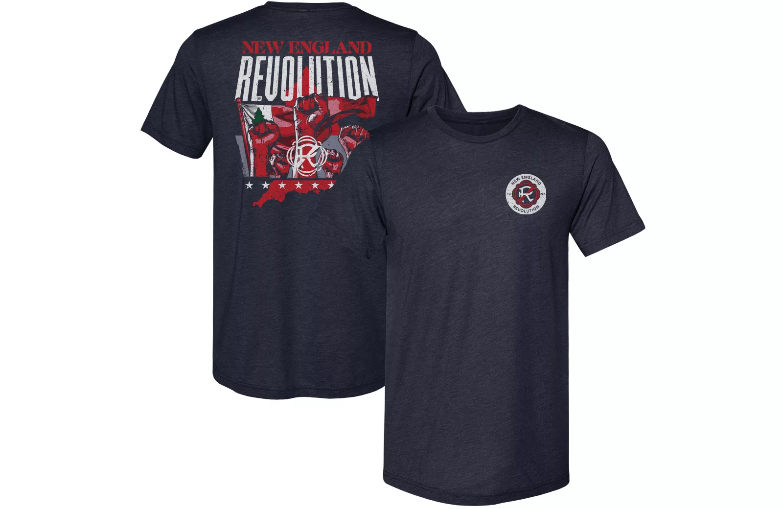500 Level Adult New England Revolution Back Image Navy T-Shirt