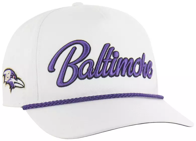 '47 Adult Baltimore Ravens White Overhand Hitch Adjustable Hat