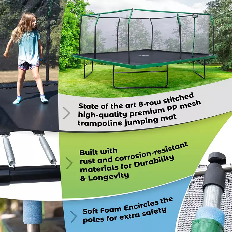 Upper Bounce 12 Foot Square Trampoline Set