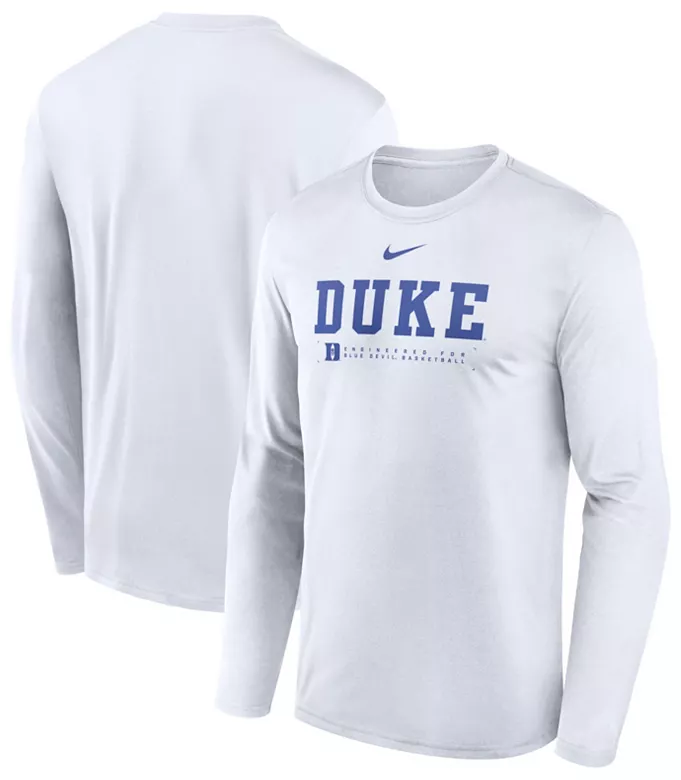 Nike Men's Duke Blue Devils White Dri-FIT Shoot Long Sleeve T-Shirt 3 Nike Men's Duke Blue Devils White Dri-FIT Shoot Long Sleeve T-Shirt