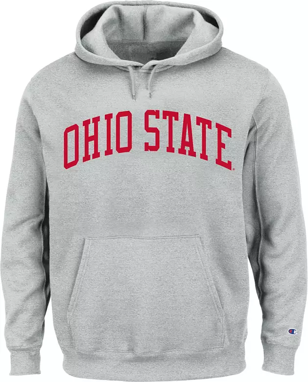 Champion Men's Ohio State Buckeyes Heather Grey Reverse Weave Big & Tall Pullover Hoodie