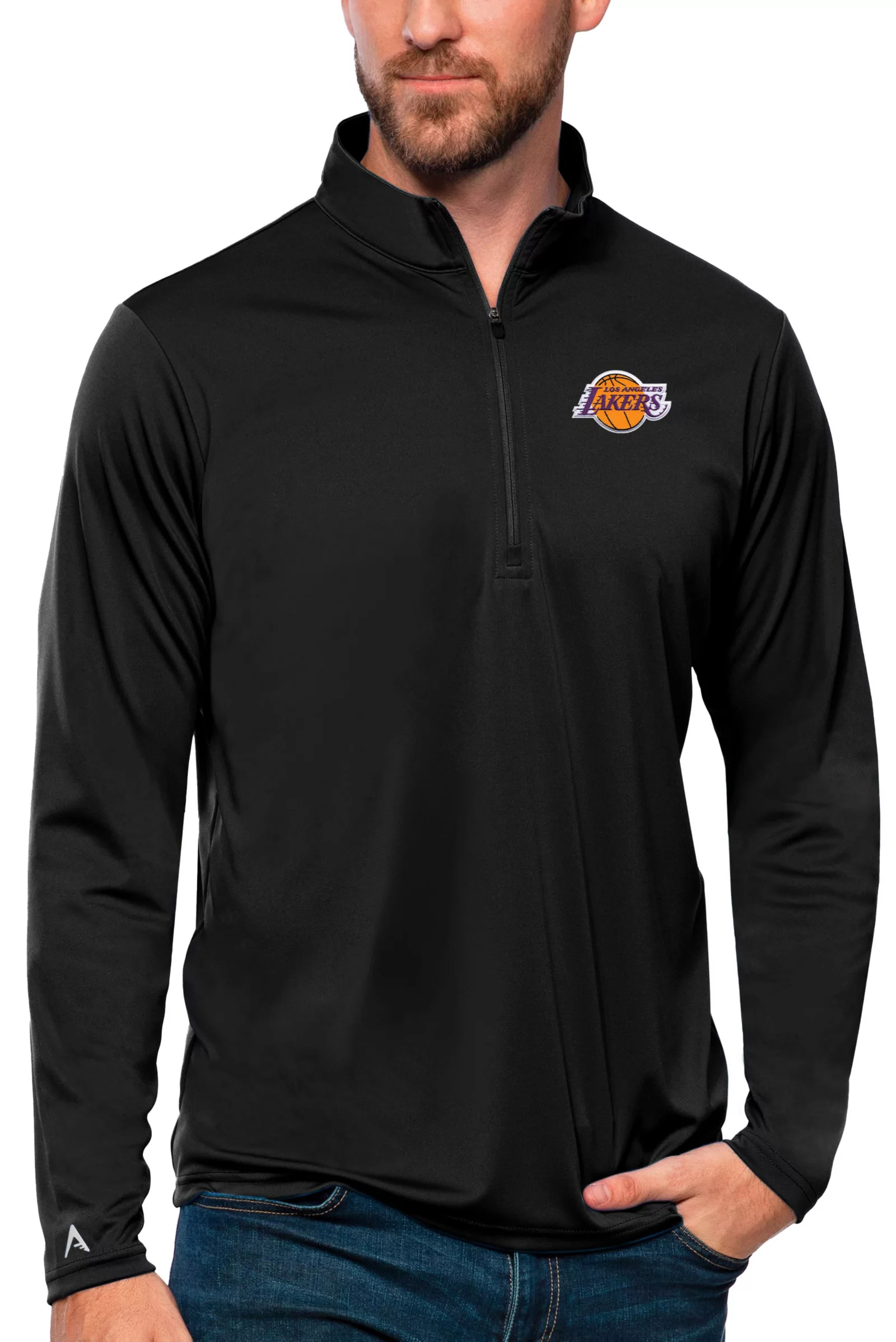 Antigua Men's Los Angeles Lakers Tribute Black Pullover Sweater