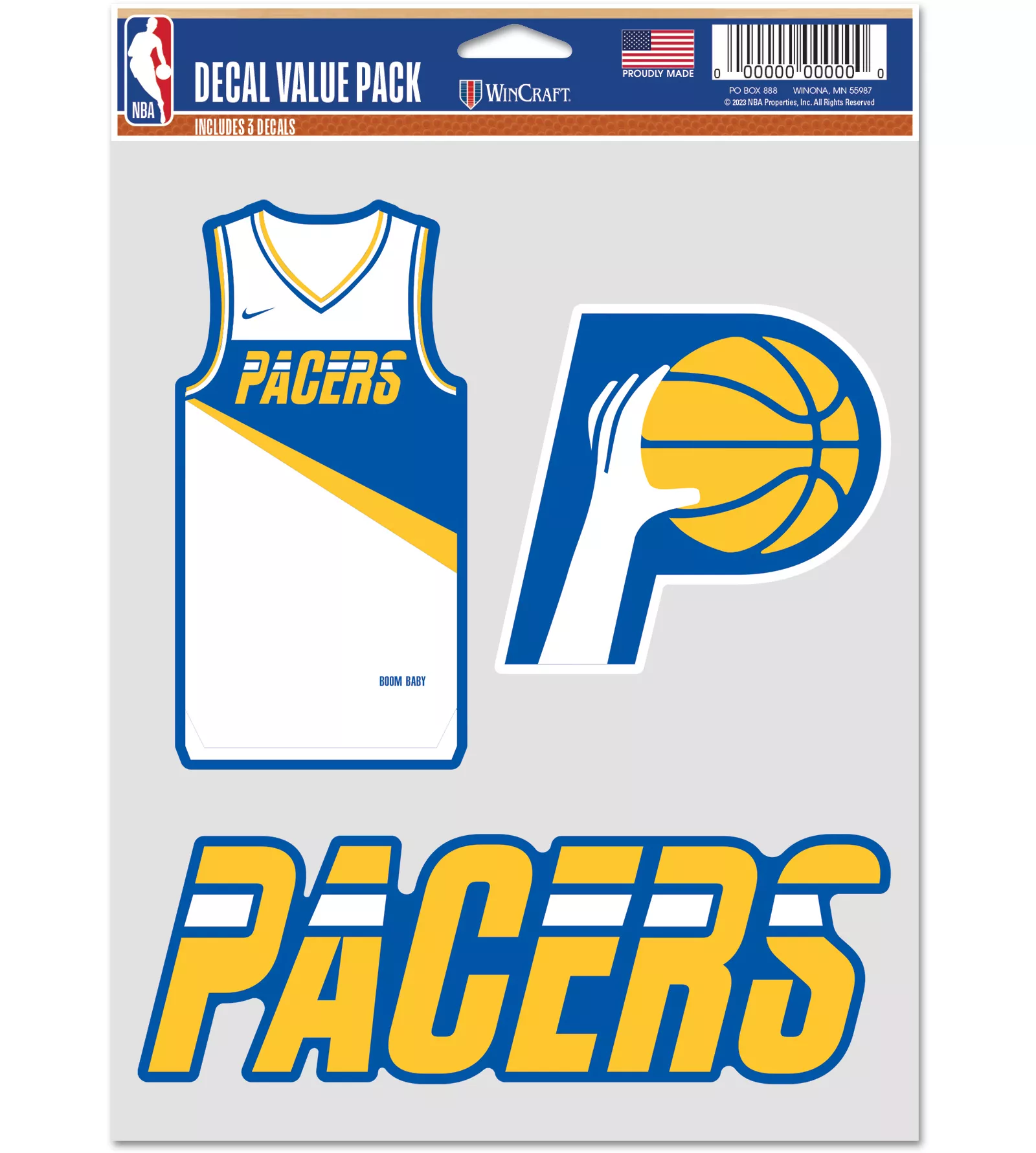 WinCraft 2025-26 City Edition Indiana Pacers 3-Pack Decals