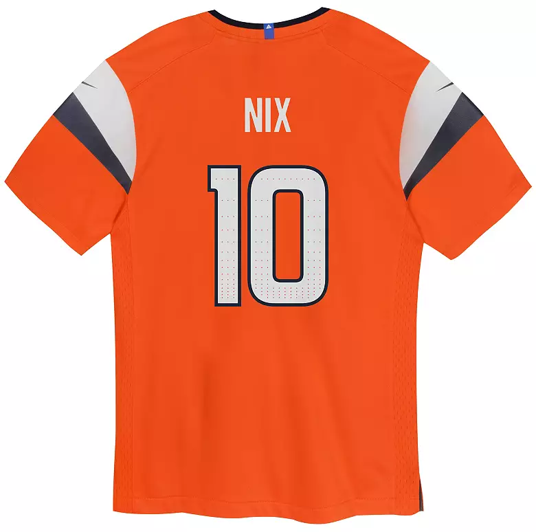 Nike Little Kids' Denver Broncos Bo Nix  #10 Orange Game Jersey