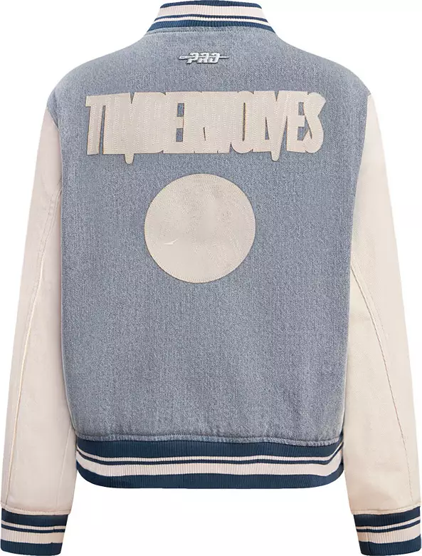 Pro Standard Women's Minnesota Timberwolves Denim Varsity Bomber Jacket
