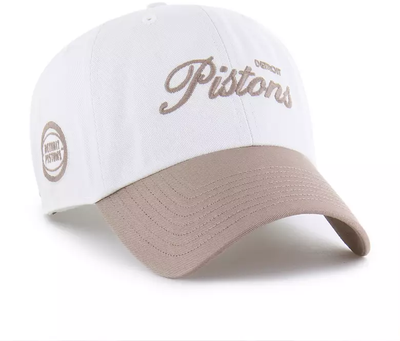 '47 Adult Detroit Pistons Off White Contemporary Basics Foundational Clean Up Adjustable Hat