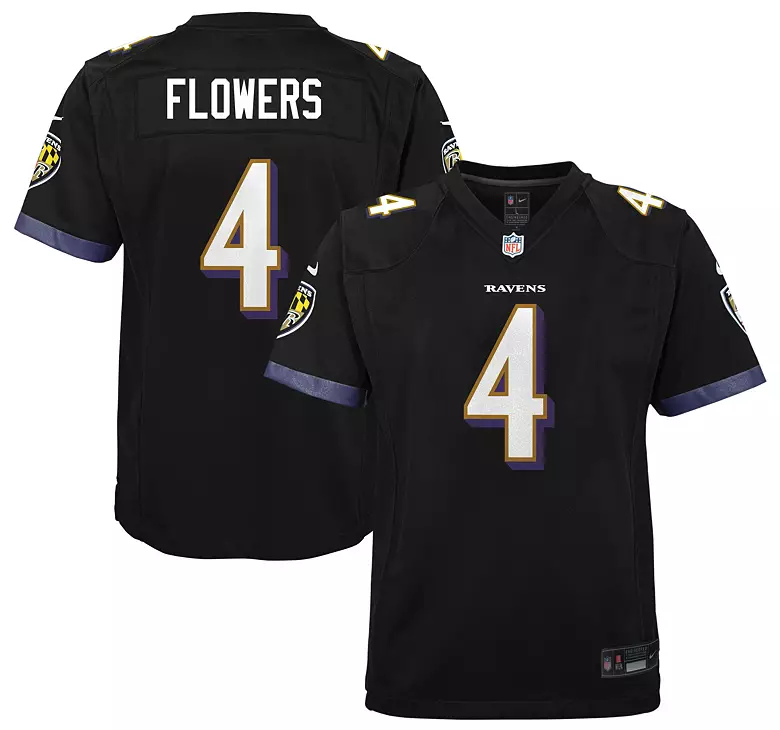 Nike Youth Baltimore Ravens Zay Flowers #4 Black Alternate Game Jersey