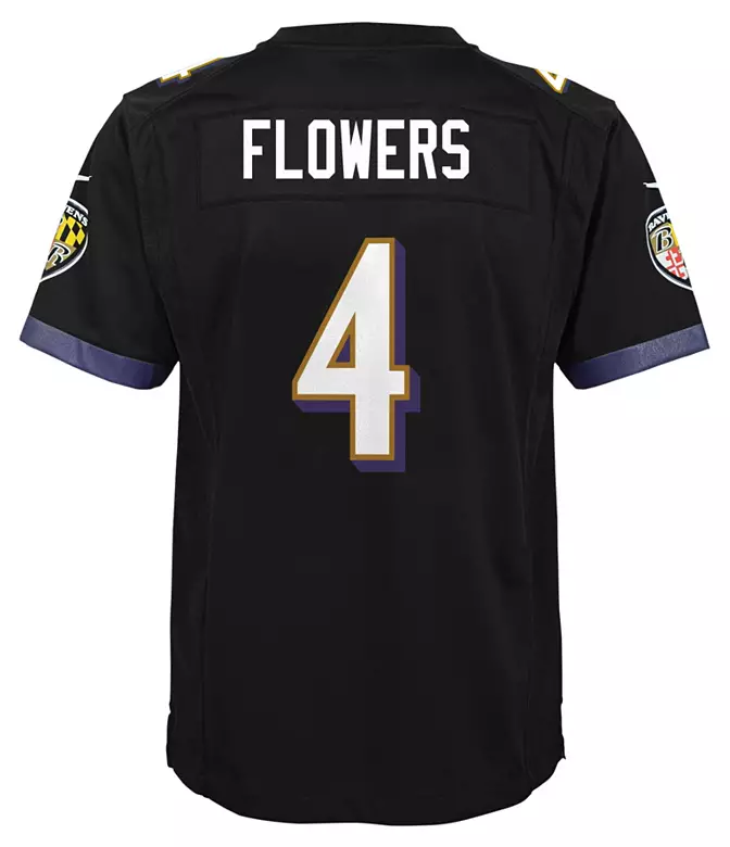Nike Youth Baltimore Ravens Zay Flowers #4 Black Alternate Game Jersey
