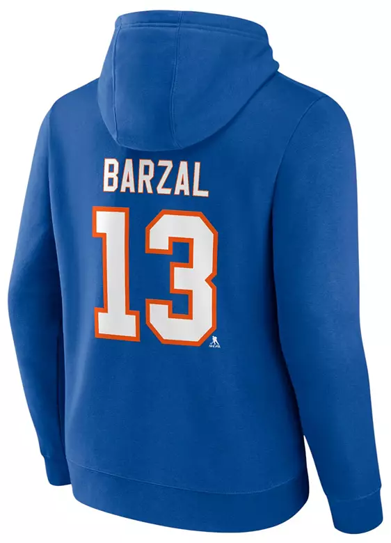 NHL Adult New York Islanders Mathew Barzal #13 2024-2025 Blue Pullover Hoodie