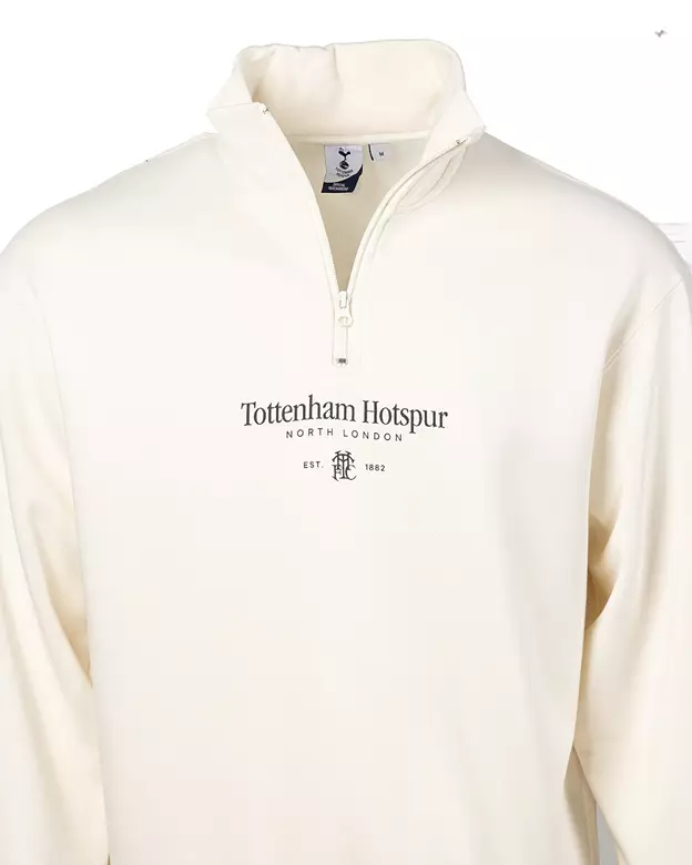 Sport Design Sweden Men's Tottenham Off White 1/2 Zip Hoodie 3 Sport Design Sweden Men's Tottenham Off White 1/2 Zip Hoodie