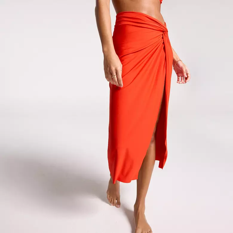 CALIA Women's High Waisted Twisted Knot Sarong