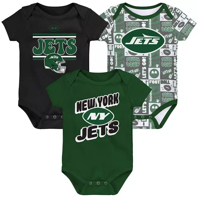 NFL Team Apparel Infant New York Jets Comics Team Color 3-Pack Onesie Set