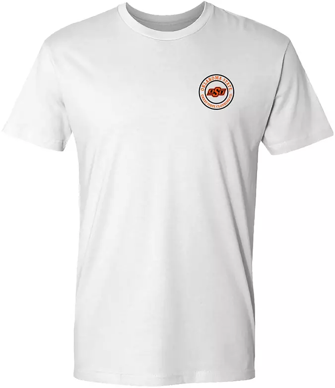 Great State Clothing Men's Oklahoma State Cowboys White Vintage Flag T-Shirt