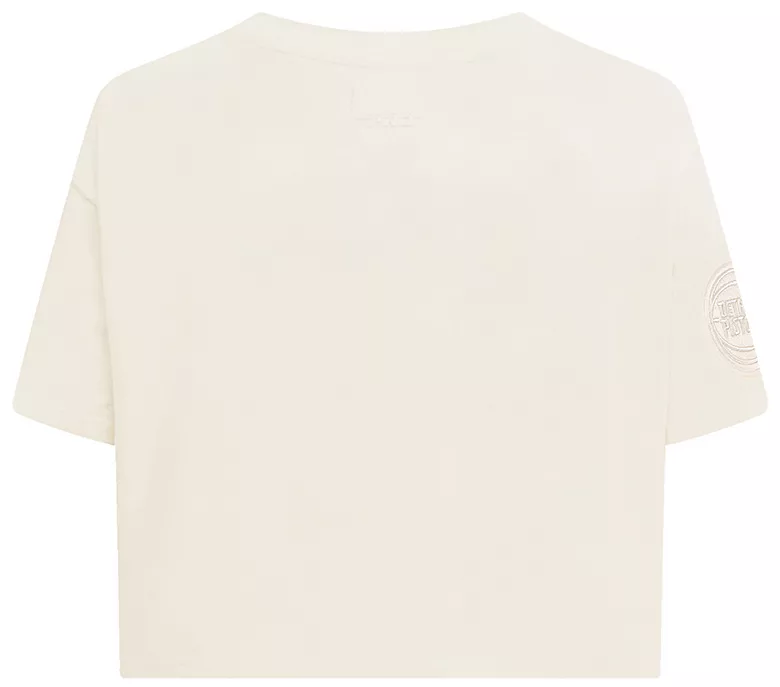 Pro Standard Women's Detroit Pistons Off-White Neutral Boxy Cropped T-Shirt