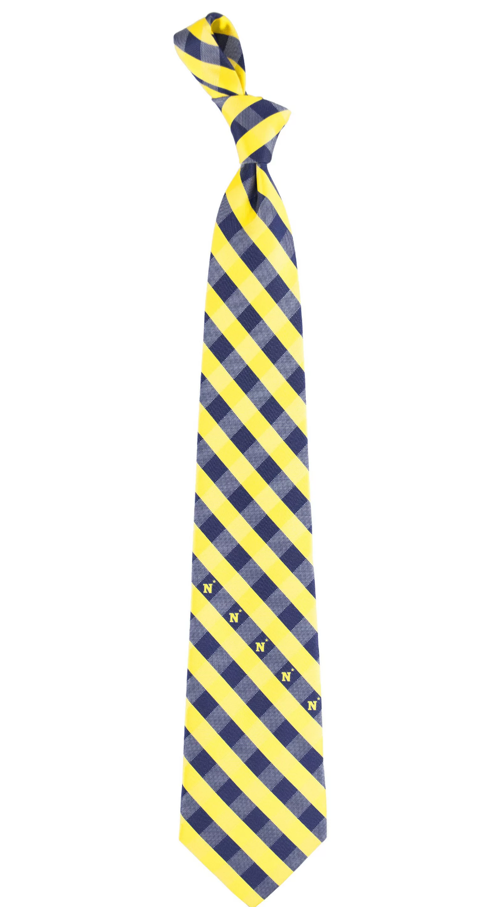 Eagles Wings Navy Midshipmen Check Necktie