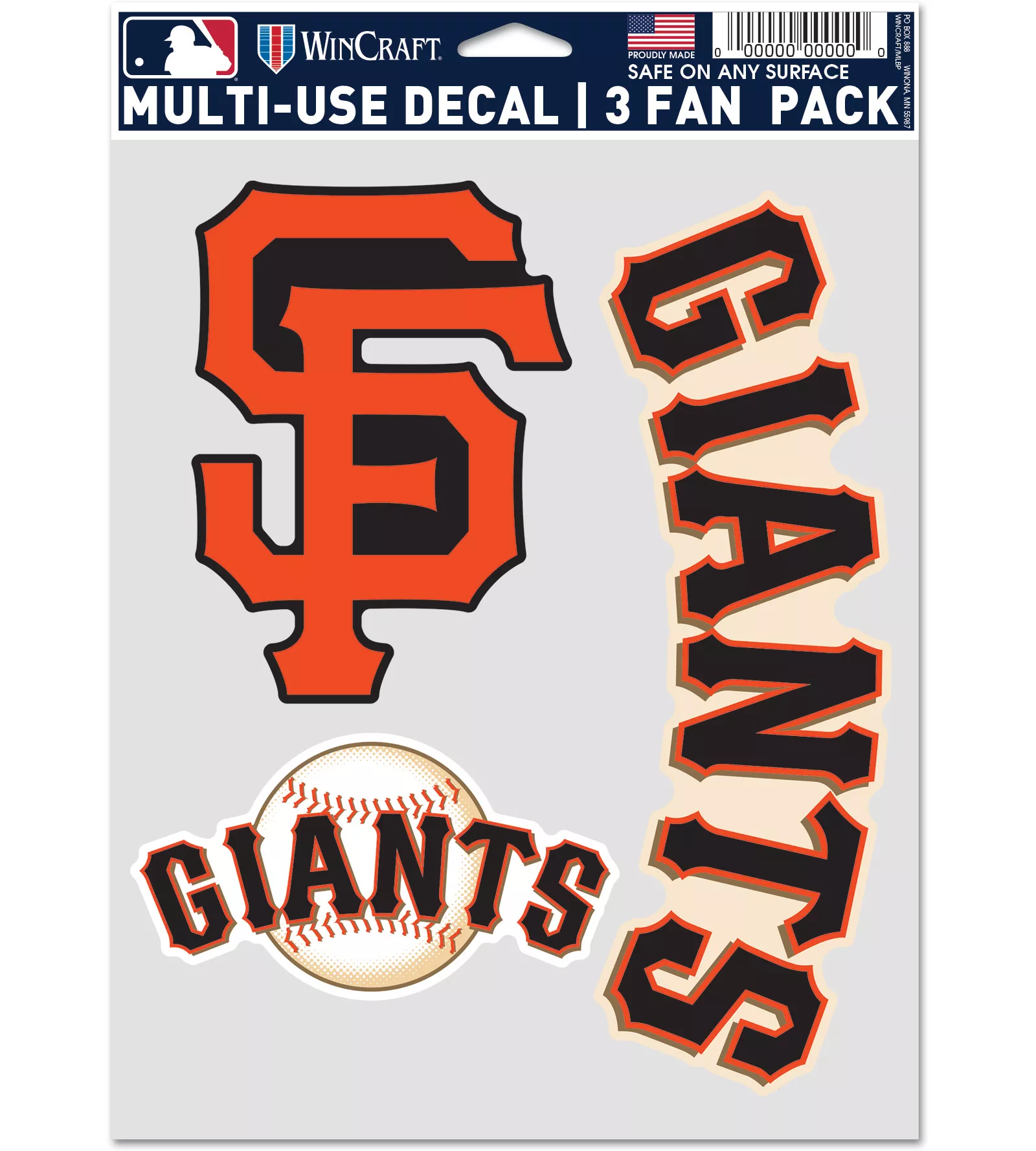 WinCraft San Francisco Giants 3-Pack Decal
