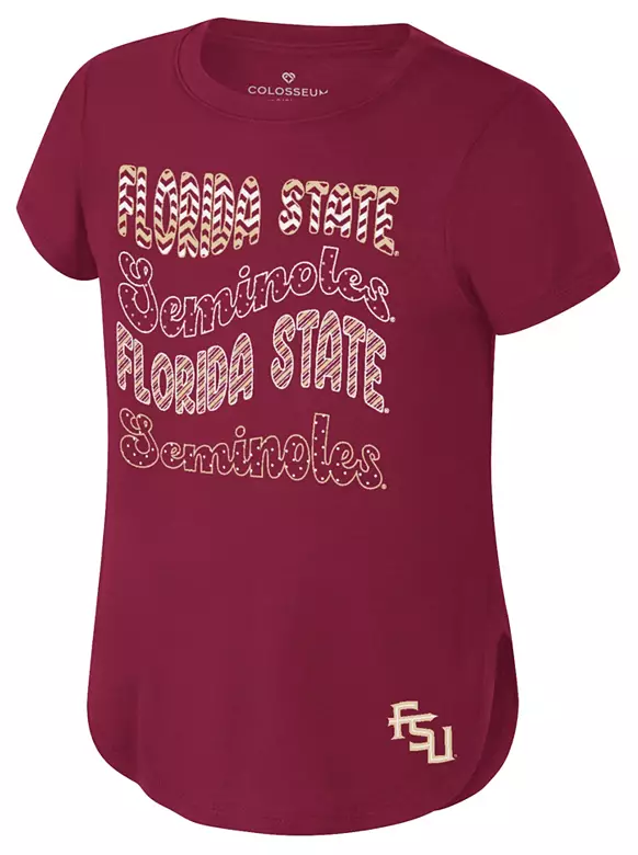 Colosseum Girls' Florida State Seminoles Garnet Rogan T-Shirt